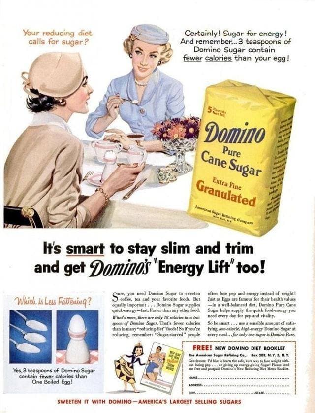 美國五零年代的糖業廣告